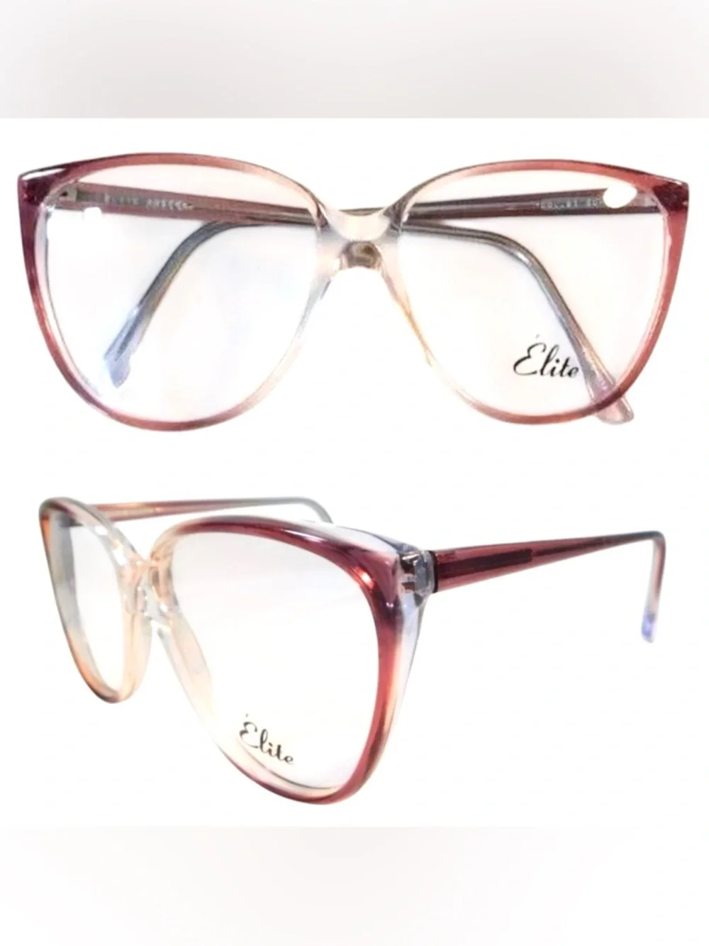 1980’s Vintage Cateye Eyeglasses in Pink/Clear, Oversized,‎ Deadstock/Unworn